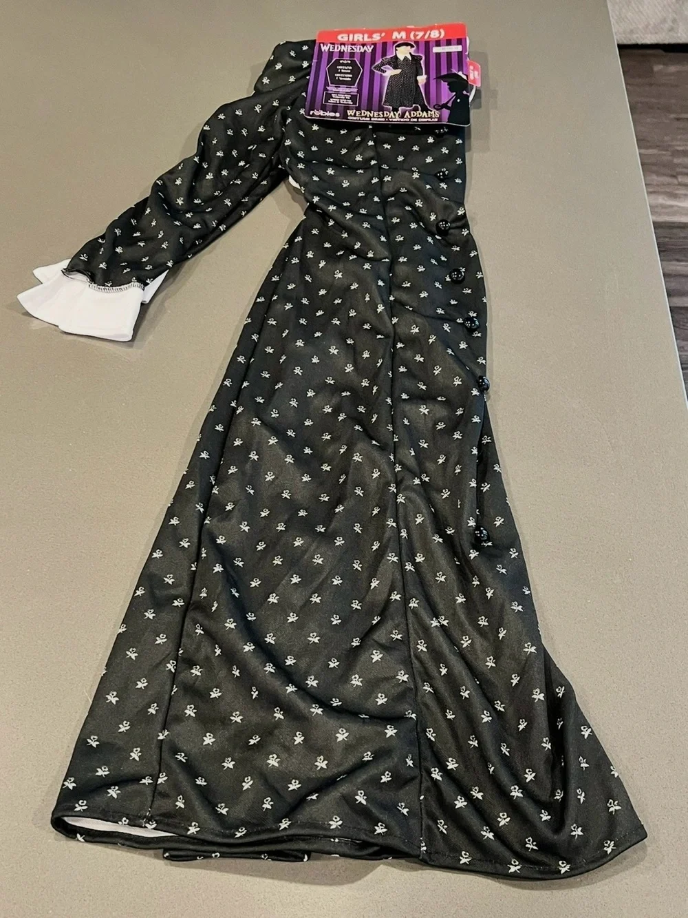 Wednesday Addams Family Halloween Costume Girls Medium 7/8 Dress Rubies New
